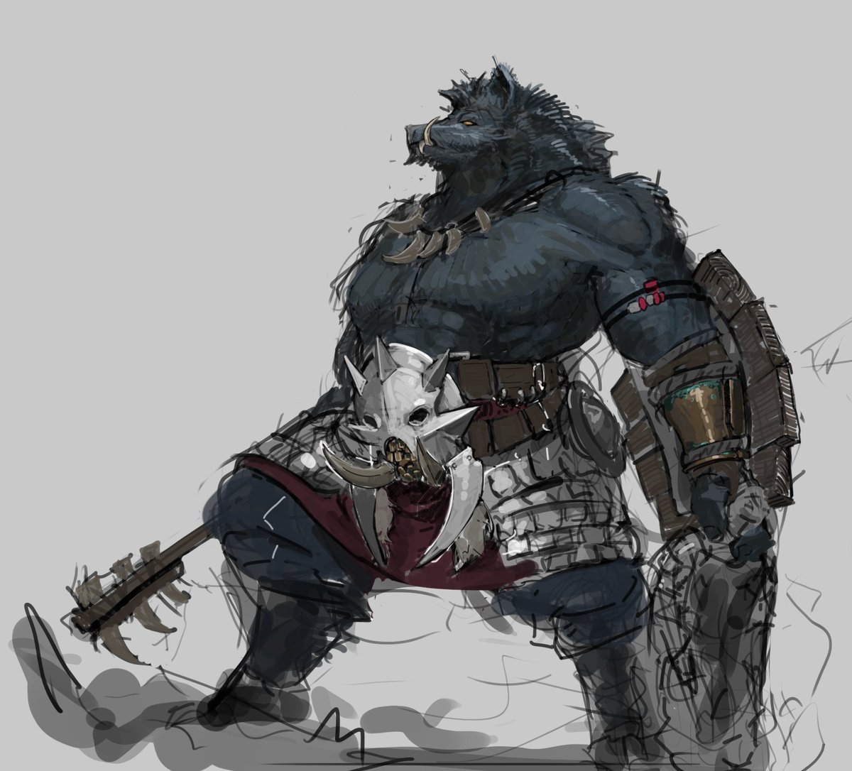 NotGlewes's tweet photo. #weretober 2026 Day 3 - Boar https://t.co/MN3ca4CxHr