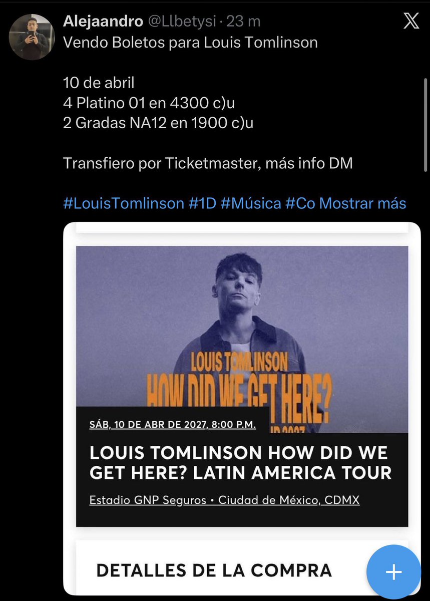 NieBrendaa's tweet photo. ESTAFA

@Nirusoe antes @Llbetysi @Aile5647  @Eadjattw @Loberystr @vikins567 @noeliadget y @Hermostraskell ESTAFA CON BOLETOS DE LOUIS TOMLINSON

AQUÍ REDES Y FAMILIA CÓMPLICE
NO TIENE BOLETO

#LouisTomlinson #Concierto #CDMX #EstadioGNPSeguros
#HowDidWeGetHere #MexicoCity https://t.co/JnHIw2vvi5
