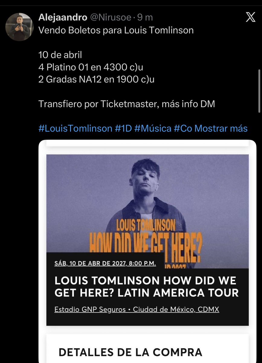 NieBrendaa's tweet photo. ESTAFA

@Nirusoe antes @Llbetysi @Aile5647  @Eadjattw @Loberystr @vikins567 @noeliadget y @Hermostraskell ESTAFA CON BOLETOS DE LOUIS TOMLINSON

AQUÍ REDES Y FAMILIA CÓMPLICE
NO TIENE BOLETO

#LouisTomlinson #Concierto #CDMX #EstadioGNPSeguros
#HowDidWeGetHere #MexicoCity https://t.co/JnHIw2vvi5