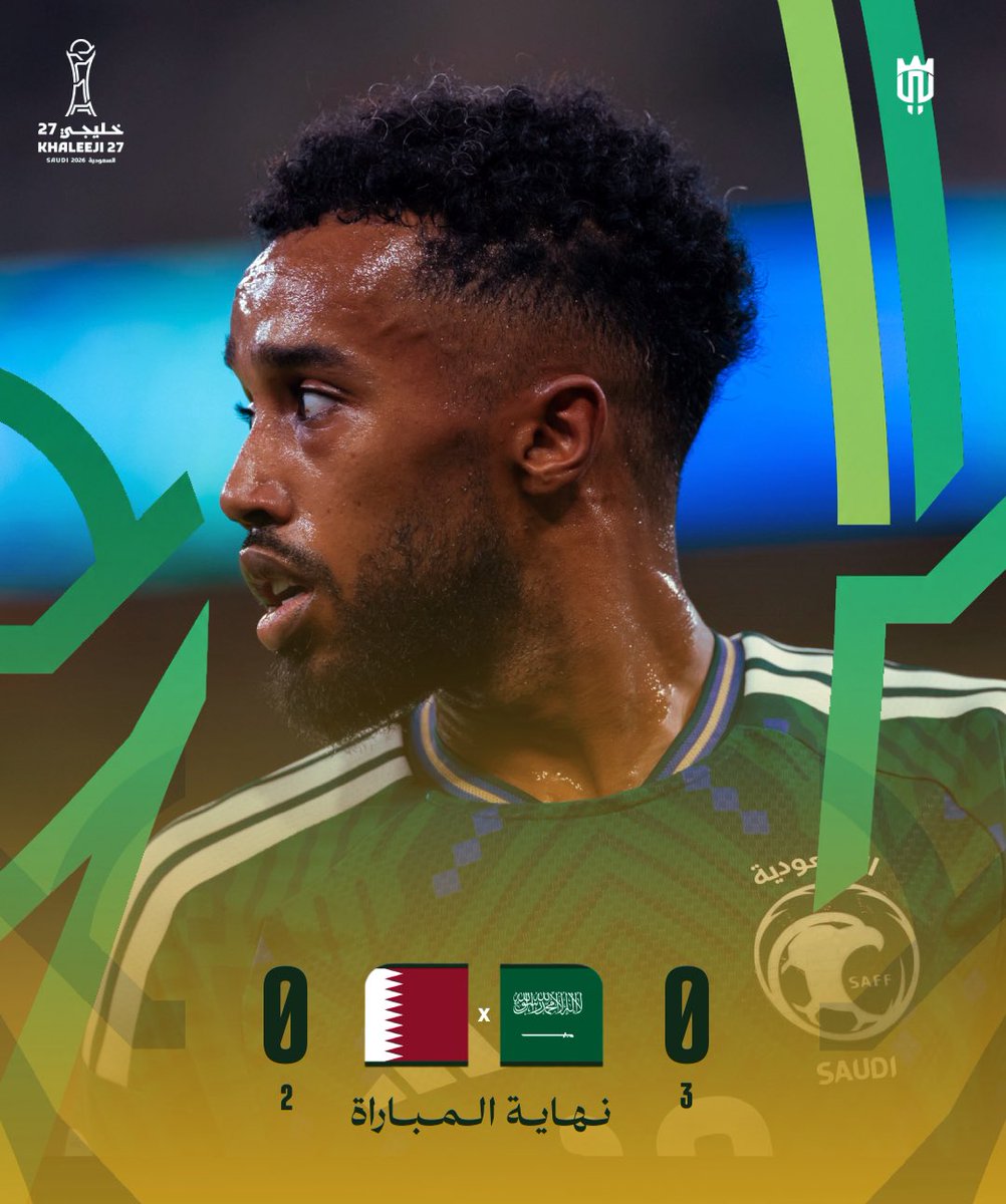 mnbrwashm's tweet photo. الأخضـر إلى النـهـائـي! 🇸🇦🏆
مبروك الفوز لصقورنا 🦅
#السعودية_قطر | #هذا_الأخضر https://t.co/GzAQeDPsvp