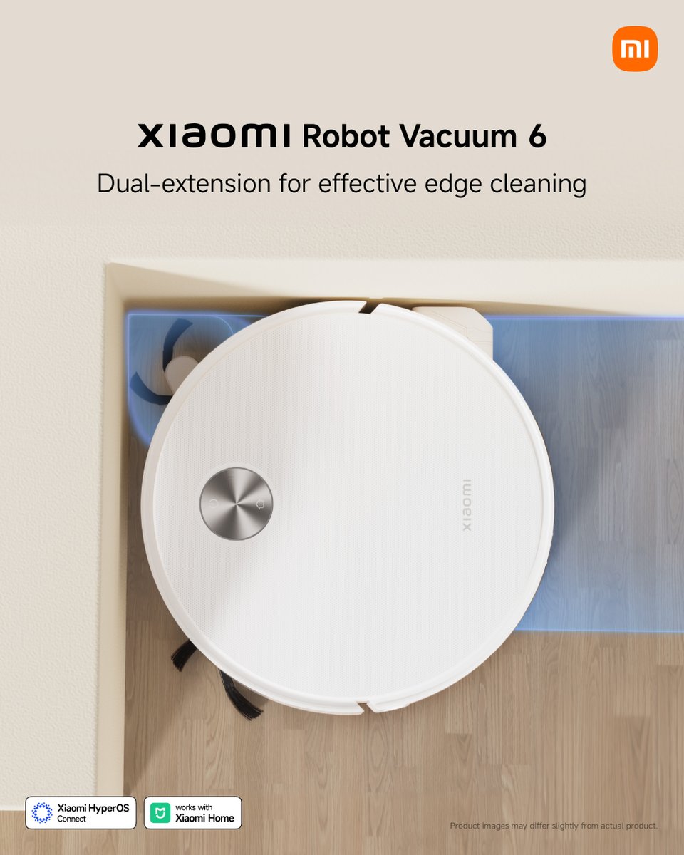 XiaomiMalaysia's tweet photo. Meet the Xiaomi Robot Vacuum 6! From hard-to-reach edges to tricky obstacles, it’s designed to keep your floors cleaner with less effort ✨
📌 Get yours now: https://t.co/WUN7iHcUWs
#XiaomiMalaysia #XiaomiRobotVacuum6 #SmartTechAppliances #SmartLiving https://t.co/kv1Jn7cM4F