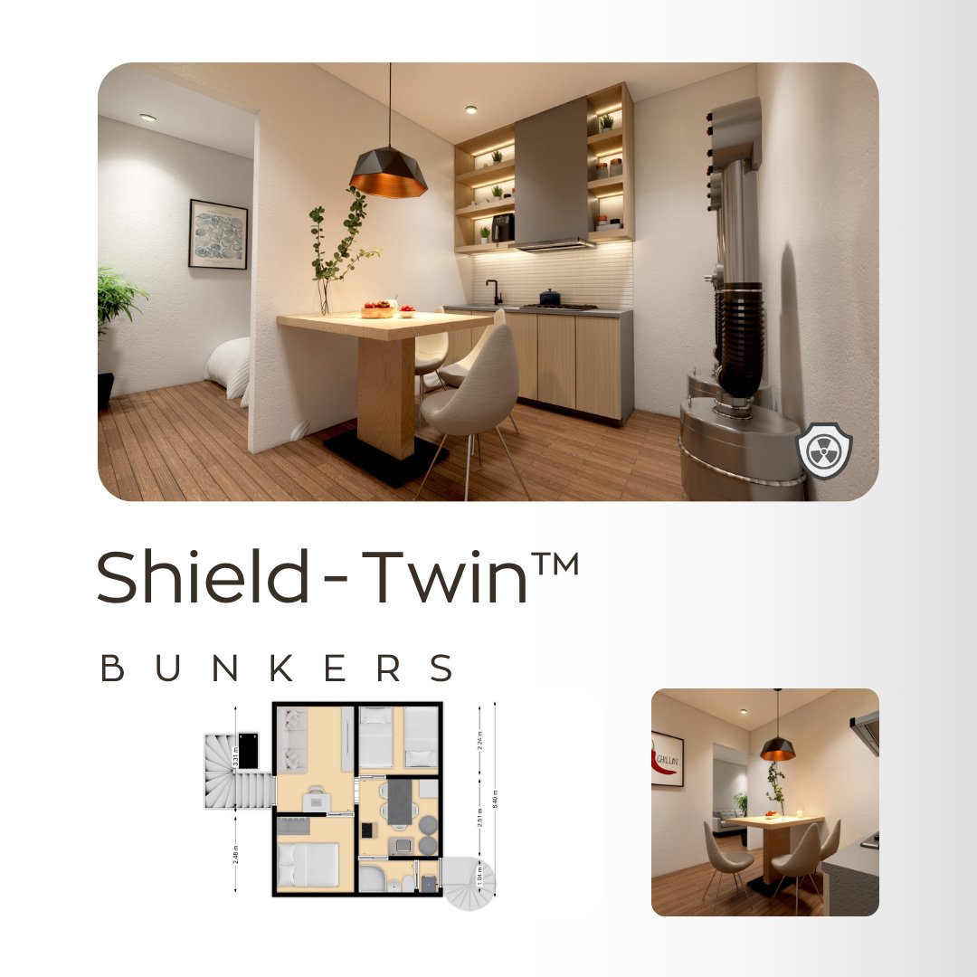 cyprusbunkers's tweet photo. Shield-Twin™: a kitchen, dining space and comfort underground.

#CBSS #Cyprus #Limassol #Nicosia #Bunkers #Shelters #CivilDefense #EmergencyPreparedness #Κύπρος #Λεμεσός #Λευκωσία #Кипр #Лимассол #Никосия #קפריסין #לימסול #ניקוסיה #قبرص #ليماسول #نيقوسيا https://t.co/HLlHlgCblR