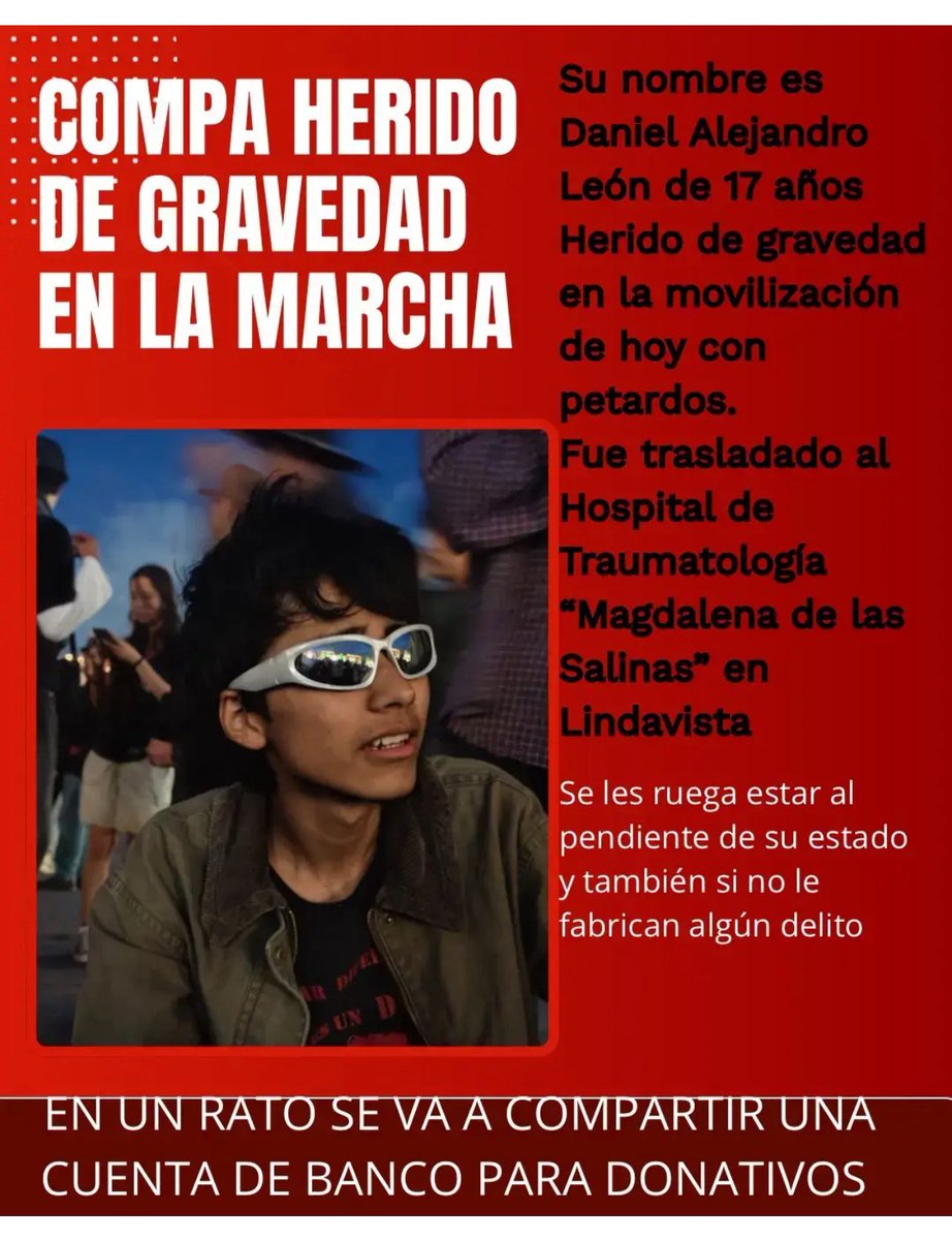 c4jimenez's tweet photo. QUE VAN a PEDIR DONATIVOS para EL Q le ESTALLÓ un PETARDO en LA MANO
Así están anunciando sus compañeros lo q le pasó a Daniel Alejandro durante la marcha del 2 de Octubre.
Mientras atacaba a policías, le explotó el petardo.
Los mismos elementos de @SSC_CDMX y ERUM lo ayudaron.
Así quedó su manita desconchabadita.