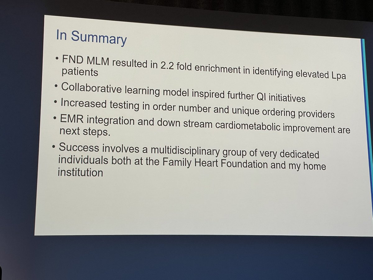 hillypaige2's tweet photo. #FHFSummit26
Great overview by Dr Abha Khandelwal from @StanfordHealth presenting on the impact of the innovative FIND Lp(a) initiative from @FamilyHeartFdn 
✅ Big impact of the machine learning model and health system outreach
#KnowLpa https://t.co/qcxY3VnyJu