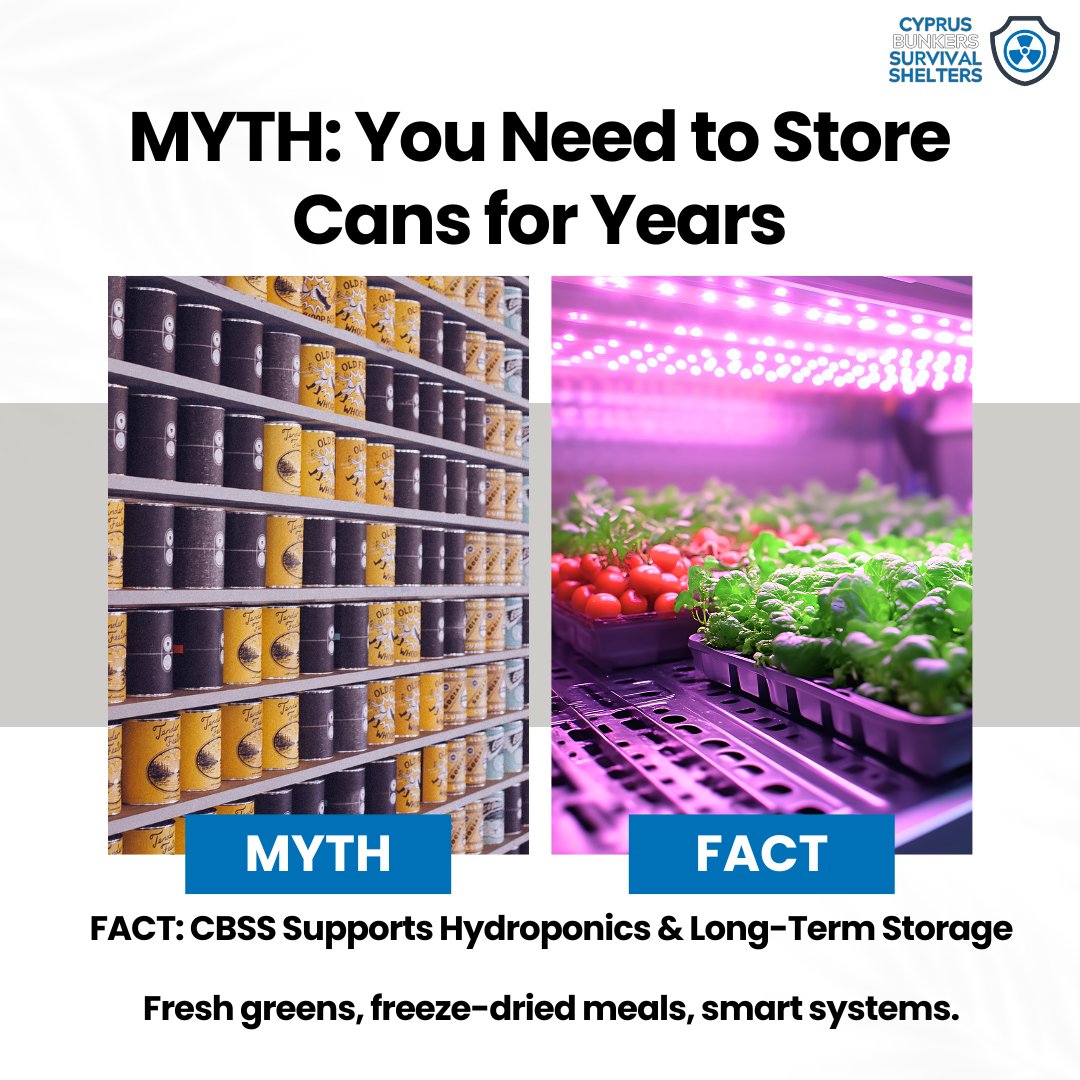 cyprusbunkers's tweet photo. Food resilience: hydroponics and smart storage beyond canned meals.

#CBSS #Cyprus #Limassol #Nicosia #Bunkers #Shelters #CivilDefense #EmergencyPreparedness #Κύπρος #Λεμεσός #Λευκωσία #Кипр #Лимассол #Никосия #קפריסין #לימסול #ניקוסיה #قبرص #ليماسول #نيقوسيا https://t.co/FMW2keDrYj