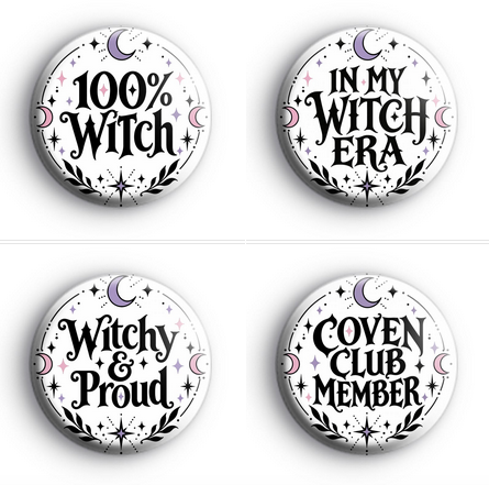 koolbadges's tweet photo. ✨ Coven-themed badges are now for sale! 🌙🖤 Perfect for witches, spooky season lovers and anyone embracing their magical side! https://t.co/c7mtMZOzKP 
#inmywitchera #WitchyVibes #witchlife #badges #coven #covenmember #buttonbadges #Halloween https://t.co/j7sN65GbLg
