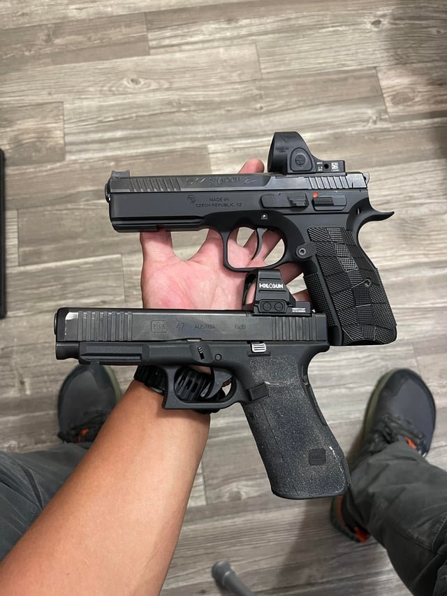gunenthusiast01's tweet photo. CZ Shadow 2 or Glock 47 for everyday carry? Both are great options but if you can pick only one, which one would you choose? https://t.co/dMavmIvOhU