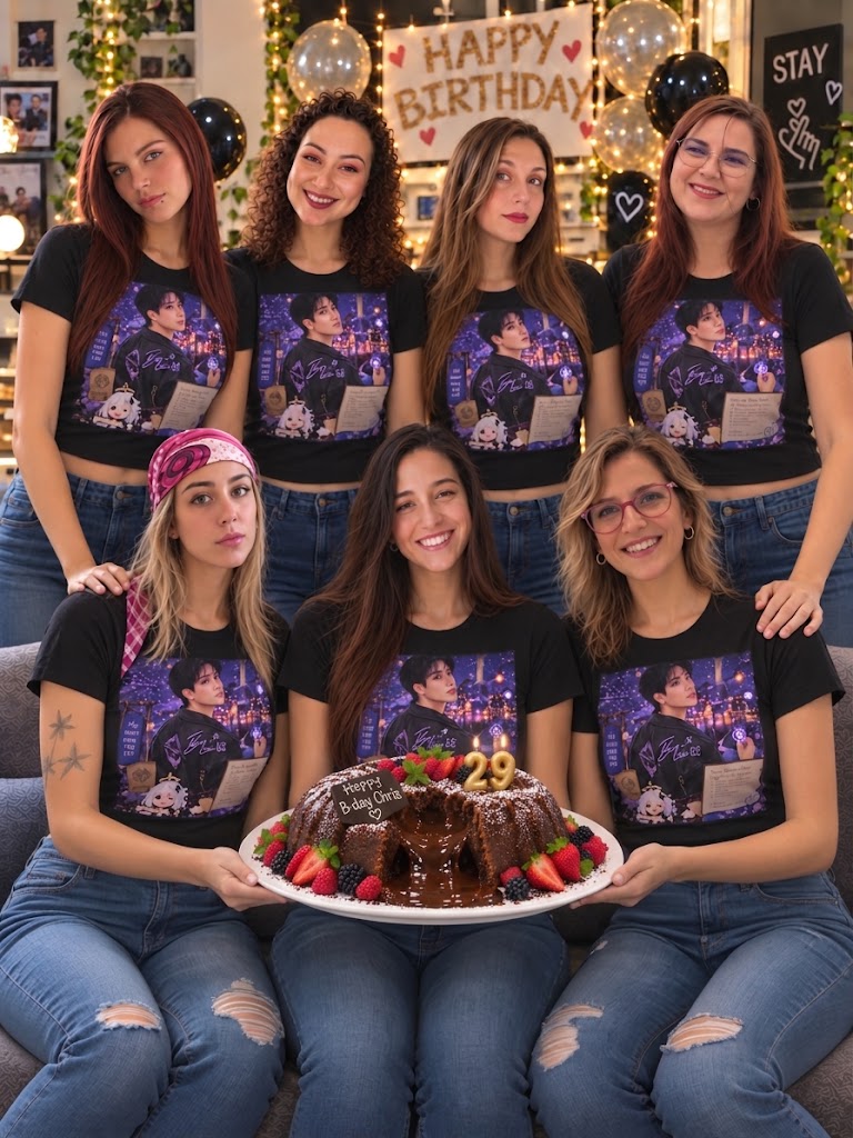 xuvi7a's tweet photo. โจBirthday quest unlocked: Happy B-day, Chris! ๐
Still Oct 3rd in Spain! Sending back that huge hug from your live! We're 8 girls (party of 7 in pic + 1 heart) & built a family thanks to you. Offering: chocolate lava cake ๐ซโญ Join us or solo this boss?๐ #BangChan #HAPPYCHANDAY https://t.co/A8zcDOV3MQ