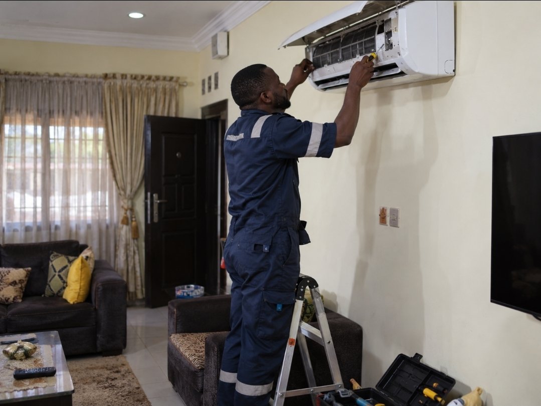 Naija_PR's tweet photo. Your AC is on.

The fan is blowing.

You can hear the outdoor unit running.

But after 30 minutes, you are still sweating.

Then the technician arrives, looks at it for two minutes and says:

“The gas has finished.”

In Nigeria, that diagnosis is almost automatic.

But AC gas is not like petrol in your generator. It is not supposed to simply finish because you have been using the AC.

Your air conditioner works by moving heat from inside your room to outside.

The refrigerant, what most people call “AC gas” circulates inside a sealed system while doing that job.

So if the refrigerant is genuinely low, one important question should follow:

Where did it go?

It may mean there is a leak.

If the technician simply tops up the gas without checking for the leak, the AC may cool properly today and develop the same problem again weeks or months later.

But refrigerant is only one possibility.

Take a typical Nigerian apartment.

Your AC may be running during a period when the voltage from the grid is unusually low.

The indoor unit may come on and blow air, but the compressor may struggle to work properly.

So you see light, hear the AC and assume everything is functioning while the part responsible for actually removing heat is not doing its job properly.

The same thing can happen when an AC is powered by a generator that is too small for the load.

The generator may carry your television, lights and fan comfortably, but once the AC compressor tries to start, the voltage can drop.

The AC may then cool poorly, trip repeatedly or put unnecessary strain on the compressor.

Then there is dirt.

Think about an AC in a roadside shop, salon or office in Lagos, Abuja, Port Harcourt, Kano or any busy Nigerian city.

Dust enters the filter constantly.

The outdoor unit may also be sitting beside a dusty road, squeezed against a wall or surrounded by dirt.

If the indoor filter becomes clogged, the AC cannot pull enough warm air through the cooling coil.

If the outdoor condenser is dirty or has poor ventilation, it cannot release heat efficiently.

The result?

The machine keeps working.

Your electricity consumption continues.

But the room stays warmer than it should.

There is also the question many people ignore when buying an AC:

Is the AC actually big enough for the room?

A 1HP unit installed in a large sitting room with several windows, strong afternoon sunlight and multiple people may spend hours struggling to cool the space.

In that case, nothing may actually be “spoilt”.

The AC may simply be undersized for the job.

This is why diagnosing an AC properly matters.

Before paying for another gas refill, a technician should be able to check things like airflow, filters, condenser condition, voltage, compressor performance and possible refrigerant leaks.

Because sometimes the problem is gas.

Sometimes it is electricity.

Sometimes it is dirt.

Sometimes it is a failing component.

And sometimes you simply bought the wrong AC for the room.

So the next time your AC is blowing air but not cooling properly, do not make “How much is gas?” your first question.

Ask instead:

“Why is the AC no longer able to remove heat from this room?”

That question is far more likely to lead you to the real problem and save you from paying repeatedly for the wrong repair.