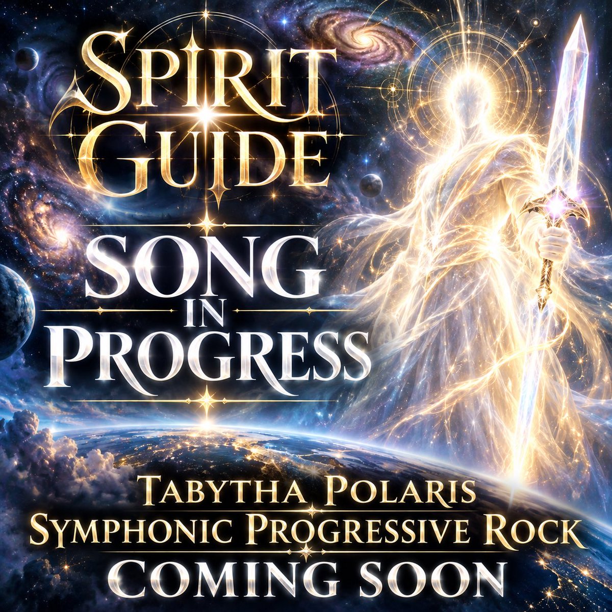 tabythapolaris's tweet photo. New song in progress: Spirit Guide ✨⚔️
Inspired by a real vision I experienced during a Reiki attunement — floating above Earth, meeting a radiant being of light, and receiving a selenite sword of light.
Symphonic Progressive Rock. Coming soon.
#SpiritGuide #TabythaPolaris #NewMusic
