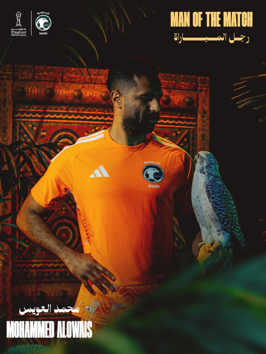 SaudiNT's tweet photo. رحبوا معنا ... بــ "رجـل المـبـاراة" محمد العويس الذي وقع عليه اختيار الاتحاد الخليجي لكرة القدم 👏 . https://t.co/KEUpSclIg8