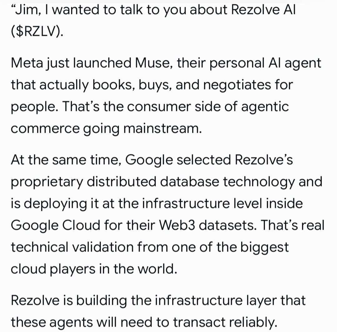 RichardESPR's tweet photo. Jim Cramer gives me some credit here. I plan to discuss with JIM in depth $META MUSE APP &amp; $GOOG Infrastructure deal &amp; why $RZLV has massive potential as an Agentic AI player, buying some now before its double the price. And 10x the price. #Wallstreetbets #billions #win https://t.co/G2A41BFe45