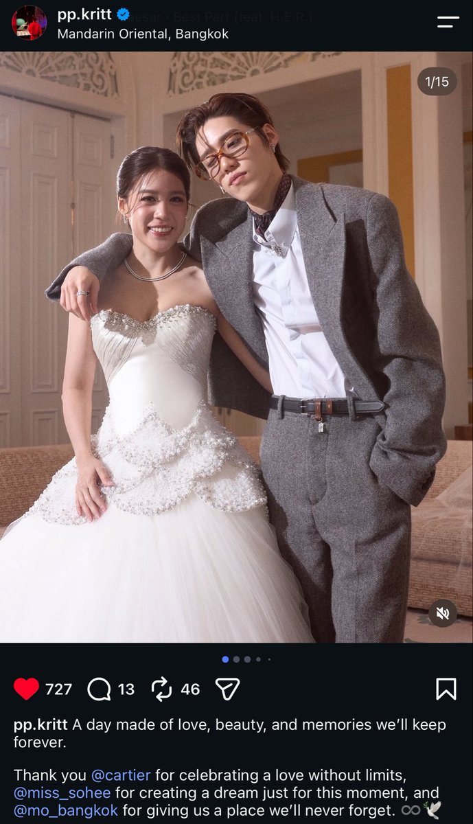 _muffinp's tweet photo. เจ้าสาวคนสวย พี่สาวน้องพีพีในวันแต่งงาน ใส่เครื่องประดับจาก @cartier ชุดเจ้าสาวจาก miss sohee น้องชายก็หล่อสุดๆ เหมือนอยู่ในนิยายแต่มีอยู่จิง ชอบมาก🥹🤍

#PPKritt https://t.co/8TJOo8pflp