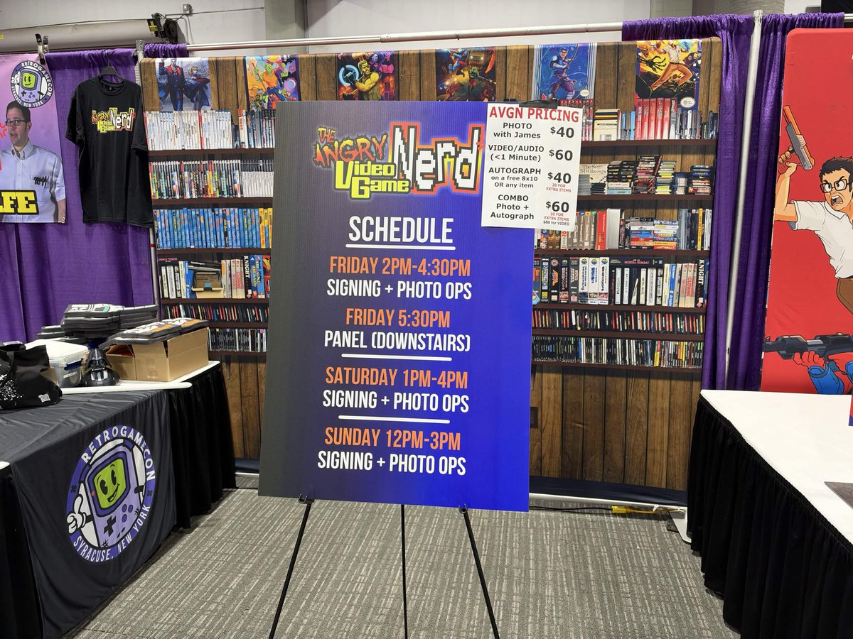 cinemassacre's tweet photo. I’m here at @RetroGameCon in Syracuse, NY!

If you are too, come by the Retroware booth and say hi! https://t.co/FaeR6N8mzi