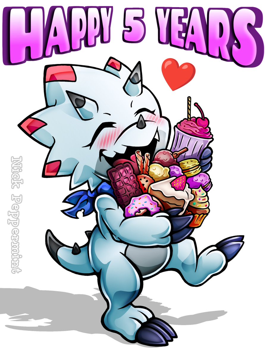 Nick_Peppermint's tweet photo. Happy 5 year anniversary to Ghost Game!
Let's give Gammamon lots n lots of sweets! 💖
#digimon https://t.co/cQx8mVSQ7x