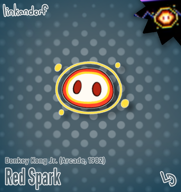 everymariochara's tweet photo. #18 - Red Spark

Donkey Kong Jr. (Arcade, 1982)

A small electrical spirit, flashing with red energy. The precursor to many circling balls of fire and electricity yet to come. A true staple of society, really. https://t.co/opLQN0WWP3