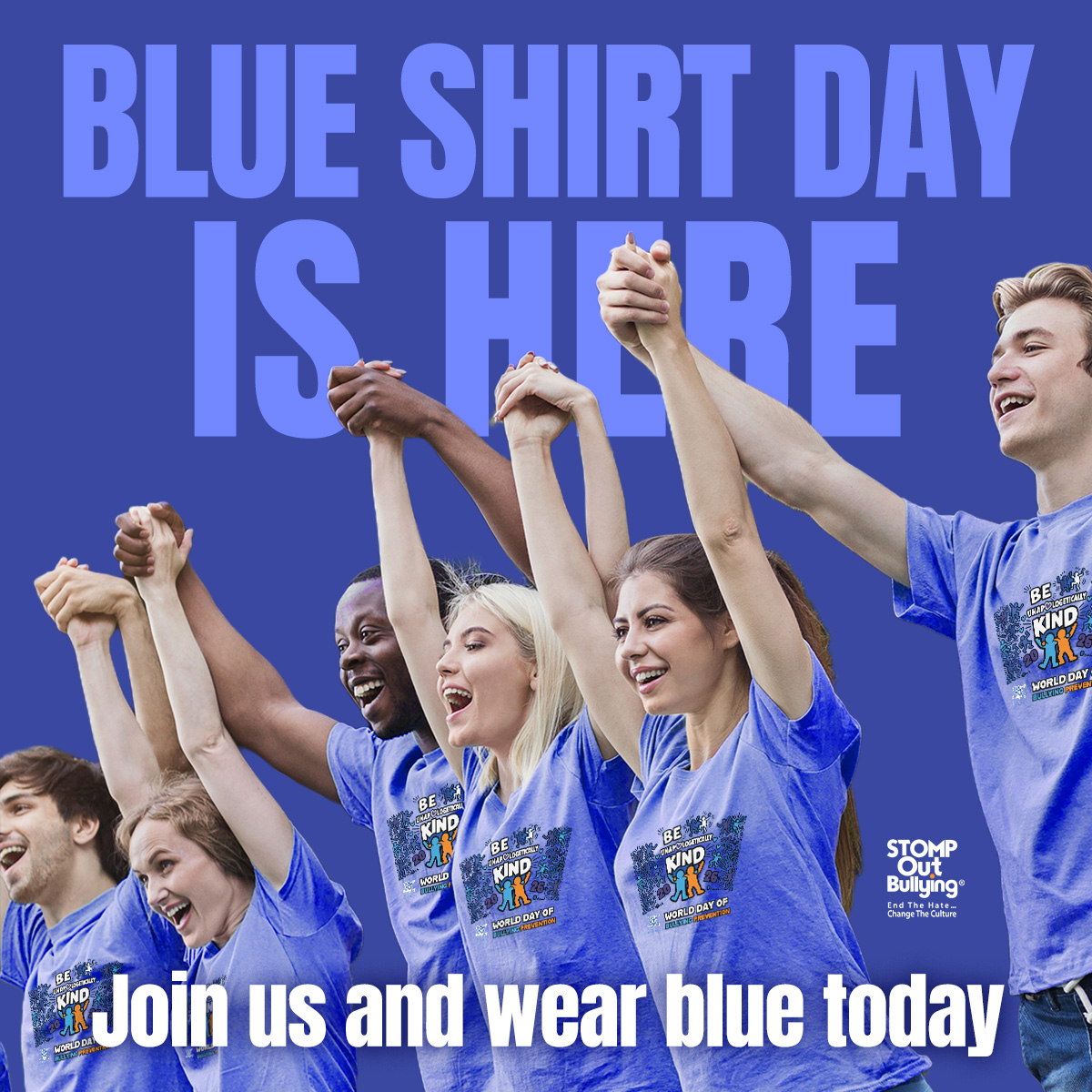 STOMPOutBullyng's tweet photo. 💙 Today, we Blue Up! It’s World Day of Bullying Prevention®!

Wear blue and put kindness into action: include someone, speak up safely, and offer support.

📸 Show us your blue! Share your photos, tag us, and use #BlueUp.

Let’s be #UnapologeticallyKind! 💙 https://t.co/CEbucTlz9o
