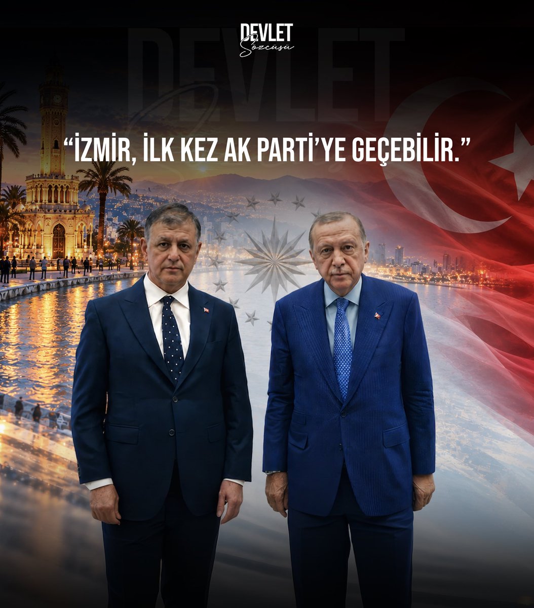 devletsozcusux's tweet photo. İzmir Tarihte İlk Kez AK Parti’ye Geçebilir

CHP’den istifa ederek Yeni Parti’ye katılmayı reddeden Cemil Tugay, AK Parti’ye geçebilmek için nabız yokluyor.

CHP’den istifa ettikten sonra birçok kez Murat Kurum ile temas kuran İzmir Büyükşehir Belediyesi Başkanı Cemil Tugay, Cumhurbaşkanı Erdoğan tarafından Beştepe’de kabul edildi.

Kaynaklarımıza göre Cemil Tugay’ın isteği kabul edildi. Gelecek hafta İzmir, tarihte ilk kez AK Parti’ye geçecek.

Cemil Tugay’ın rozetini bizzat Cumhurbaşkanı Erdoğan, grup toplantısında takacak.