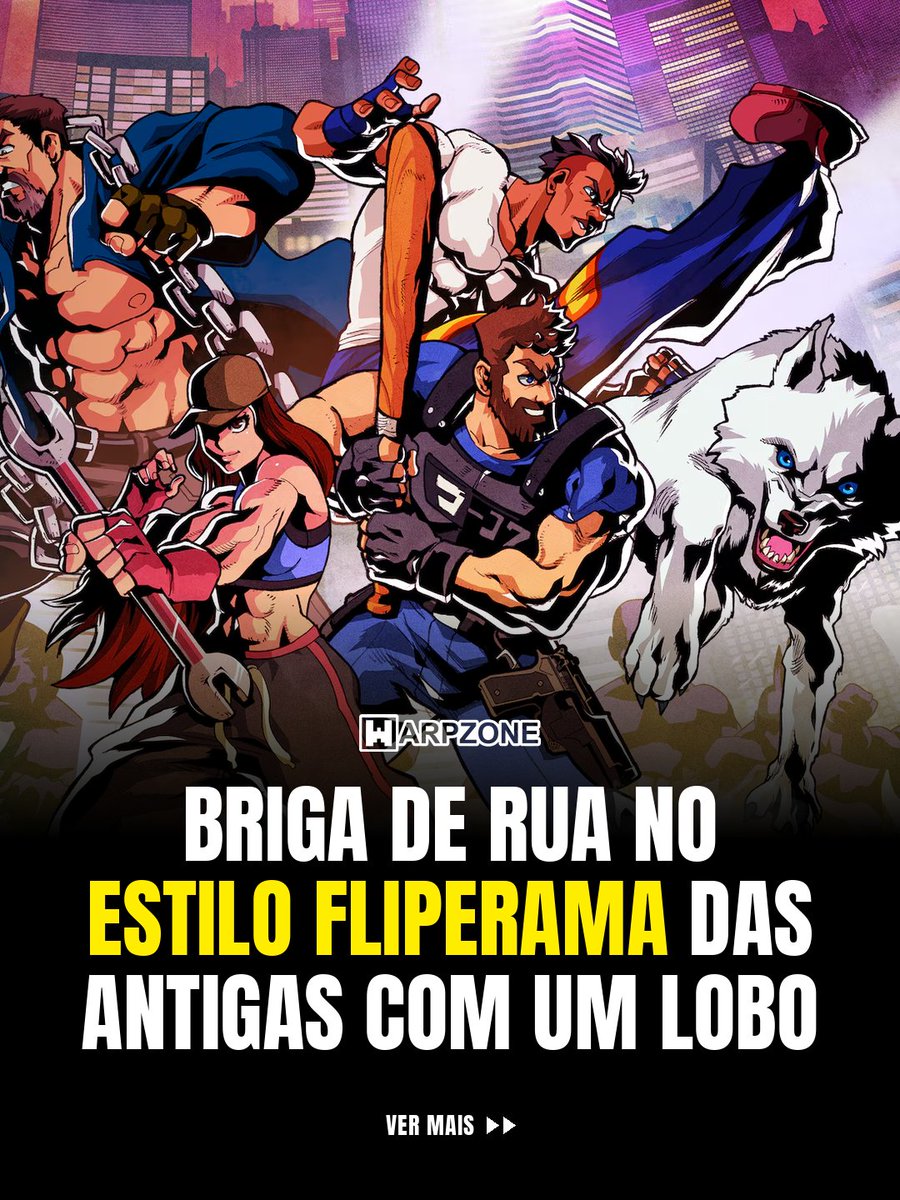 WarpZoneMe's tweet photo. Fallen City Brawl é o fliperama das antigas com um lobo para soltar na briga.
#FallenCityBrawl #Fliperama #WarpZone https://t.co/iYXp7XwXph