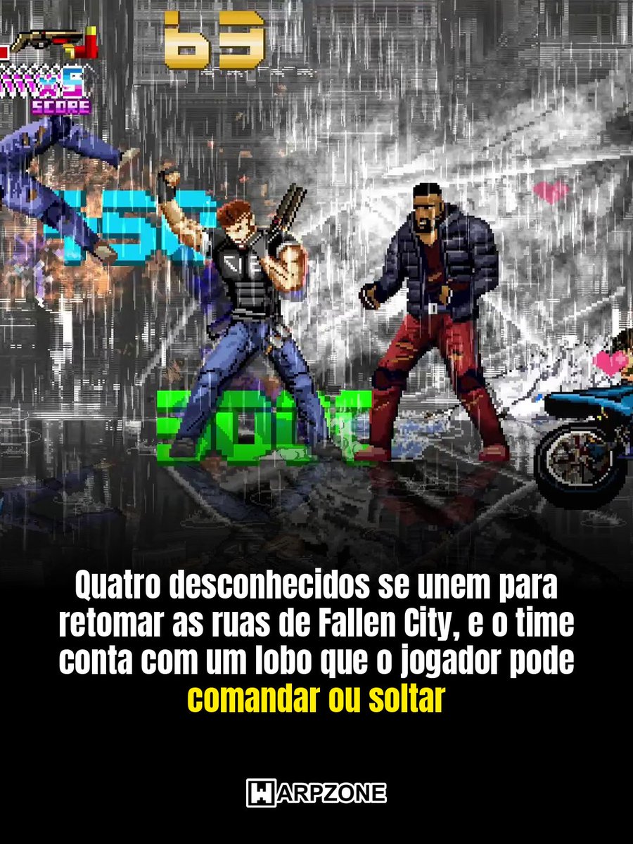 WarpZoneMe's tweet photo. Fallen City Brawl é o fliperama das antigas com um lobo para soltar na briga.
#FallenCityBrawl #Fliperama #WarpZone https://t.co/iYXp7XwXph