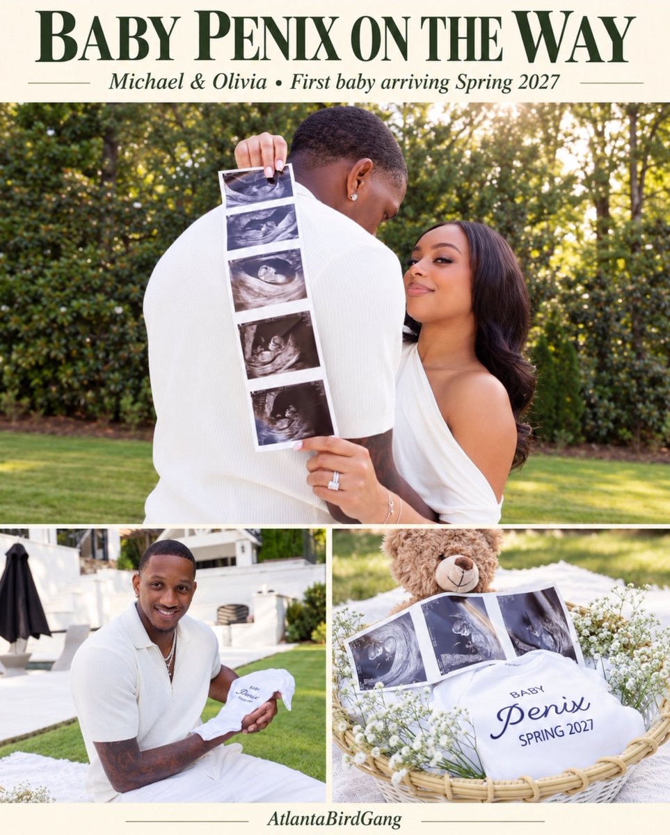 atlantabirdgang's tweet photo. Congratulations to Michael Penix Jr. and his wife, Olivia, on expecting their first child! Baby Penix is arriving Spring 2027. 🍼❤️

BirdGang, show the growing Penix family some love! Wishing them a healthy pregnancy and plenty of happiness as they get ready to become parents. 🙌🏾 https://t.co/k81Rw6fHJu