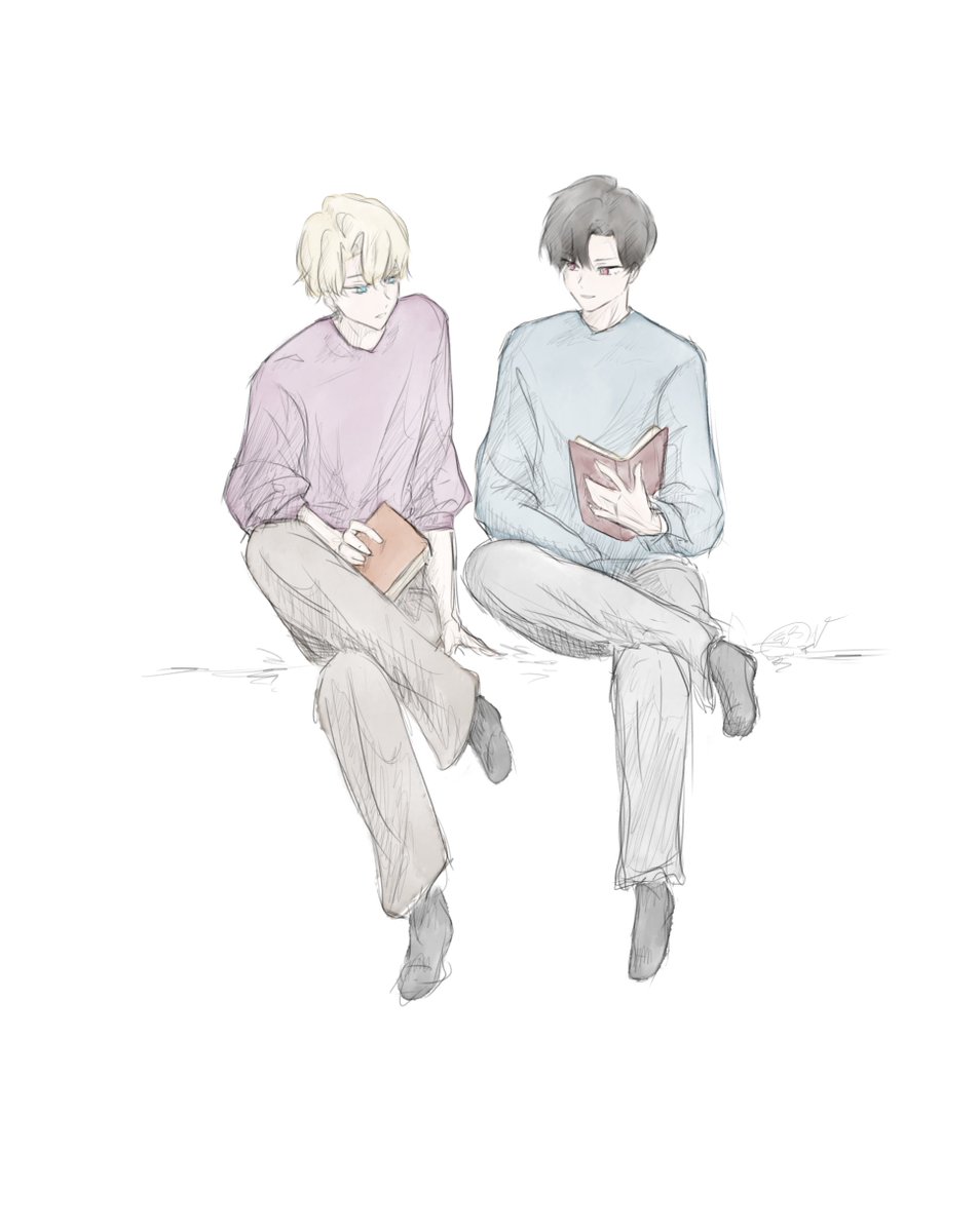 V0yager005's tweet photo. Sketching Leo and Lukas reading together is completely necessary to study for midterms.
(+ very low quality speed paint)
#machasal
#artㅤㅤㅤㅤ
#howtosurviveasthesecondsonofamagefamily
#마차살 https://t.co/jiBxNOKSh6