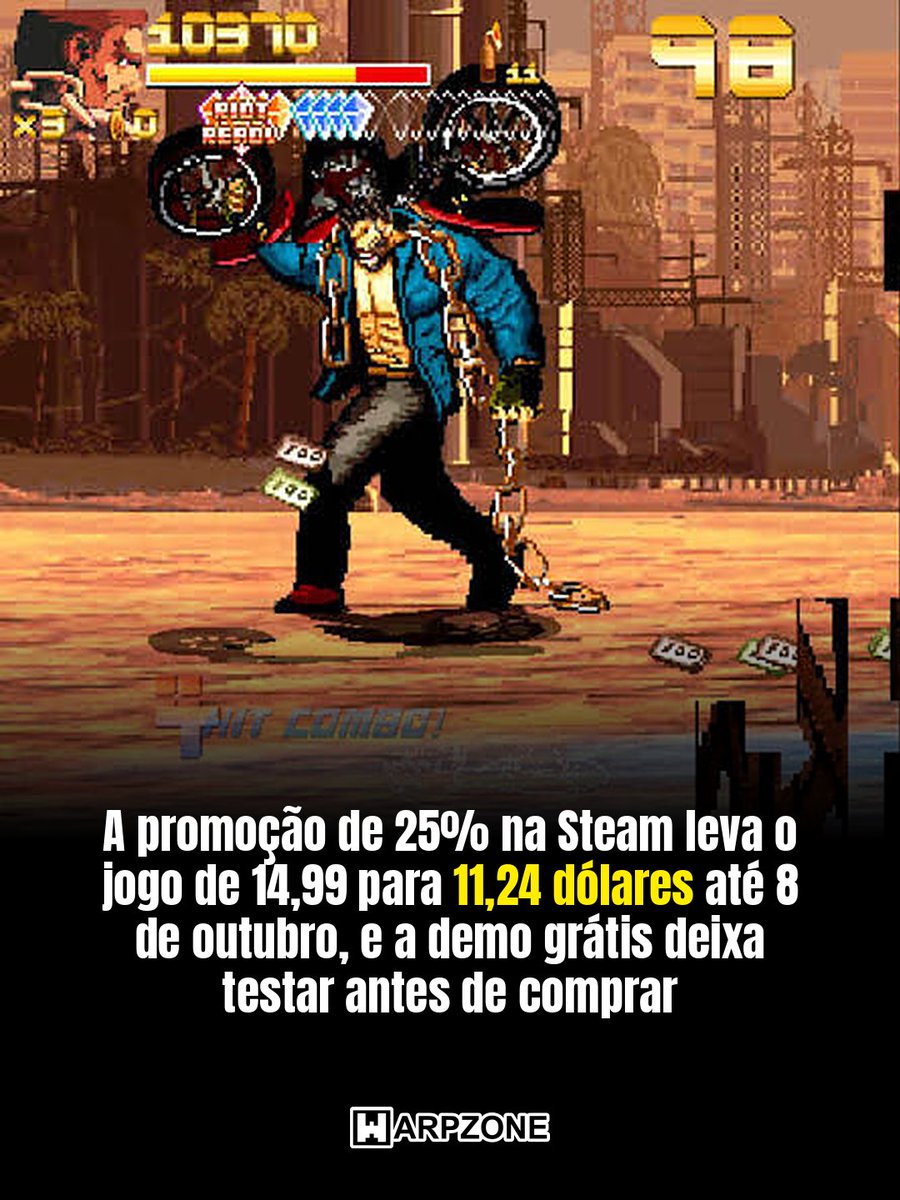 WarpZoneMe's tweet photo. Fallen City Brawl é o fliperama das antigas com um lobo para soltar na briga.
#FallenCityBrawl #Fliperama #WarpZone https://t.co/iYXp7XwXph