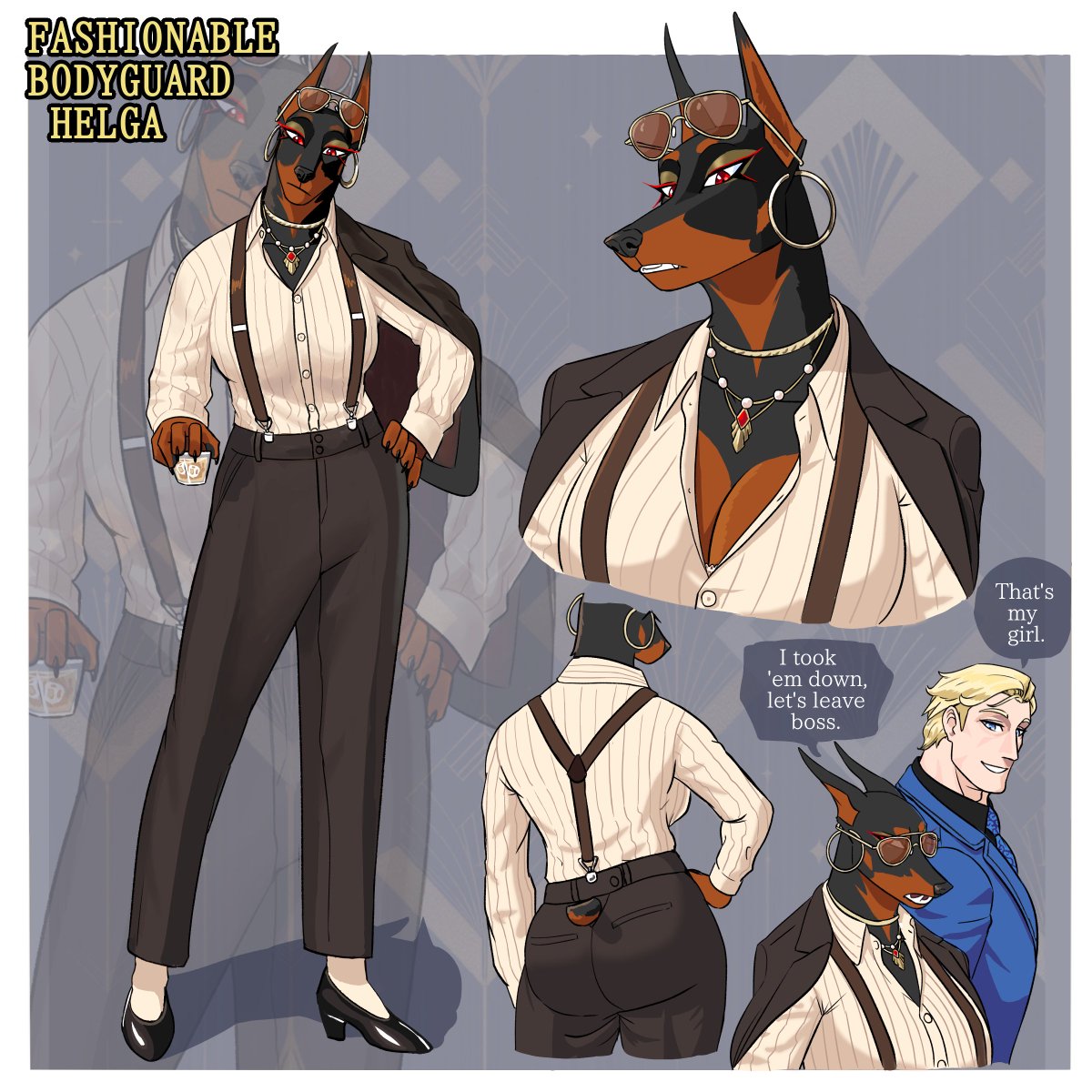 NX_WildKongo's tweet photo. A fabulous Helga. ✨
Would you like this dog girl to guard you? 
#Hmofa #furryartㅤㅤㅤ https://t.co/90UnboKe8K
