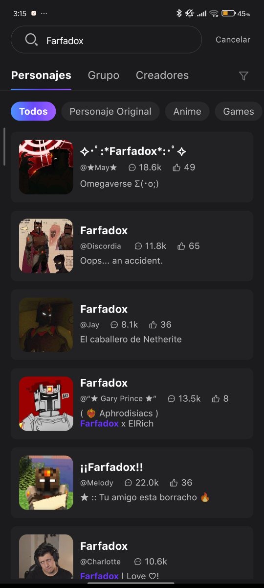 cherryfiguerra's tweet photo. No puede ser que busqué por curiosidad si había chats de Farfa en Hi Waifu y me sorprende más es la cantidad de personas que han usado el chat 

@Farfadox https://t.co/mUUCXShhbx