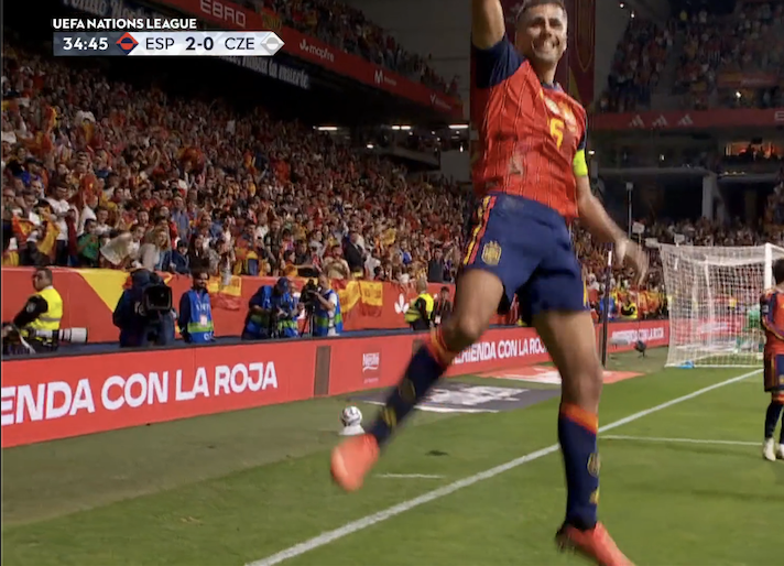 TouchlineX's tweet photo. 2-0 Spain.

GOOOOOOOOOOOOOOOOOOOOLLLLLLLLLLLLLL RODRI !!!!!!!!!!!!!!!!!!!!!!!! GOL GOL GOL GOL GOL GOL RODRI !!!!!!!!!!!!!!!!!!!!!!!!!!!!!!!!!!!!!!!!! RODRI DOUBLES THE LEAD FOR SPAIN !!!!!!!!!!!!!!!!!!!!!!! 🇪🇸🇪🇸🇪🇸🇪🇸🇪🇸🇪🇸🔥🔥🔥🔥🔥 https://t.co/ajleqSxema
