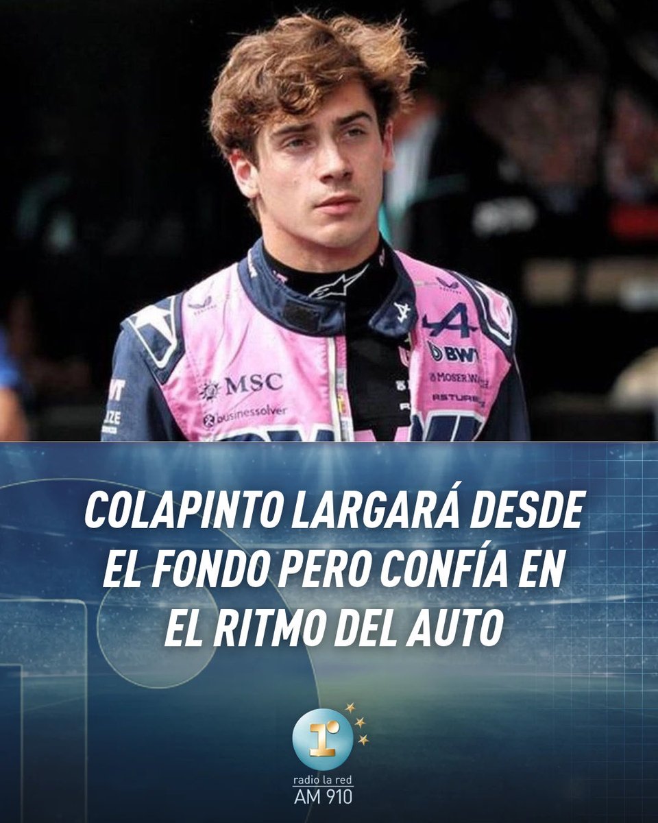radiolared's tweet photo. FRANCO COLAPINTO, CONFIADO DE CARA AL DOMINGO 🇦🇷🏎️

Tras la clasificación, el argentino se mostró optimista en sus redes pese a largar desde el fondo por las penalizaciones.

#F1 #FrancoColapinto

🎧 AM 910
📱 APP: La Red
🖥️ https://t.co/AGhrR6YvR9
▶️ YouTube: Radio La Red https://t.co/SMNjJPjXUr