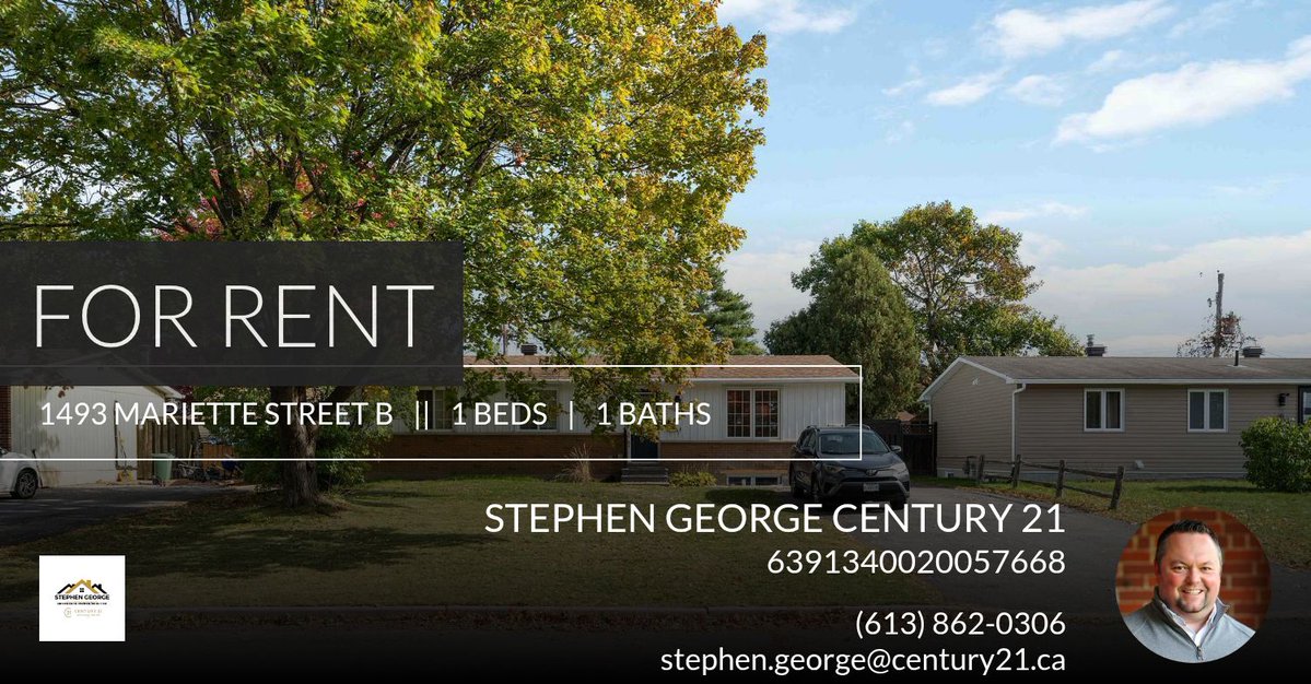georgeCentury21's tweet photo. Ready to rent a new home? Let's set up a showing as soon as possible! See more details and pictures. 📸

Stephen George 
Realtor @ Century 21
Talk/Text 613-862-0306 
https://t.co/jogNwr7lN5 https://t.co/Lf4J4hl4y3