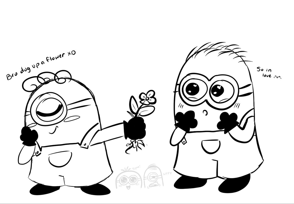 Wheres_Waddle_'s tweet photo. James has money but he dug up a flower instead 

Old drawing just cause :) 

#minions https://t.co/IVsbHSs2uh
