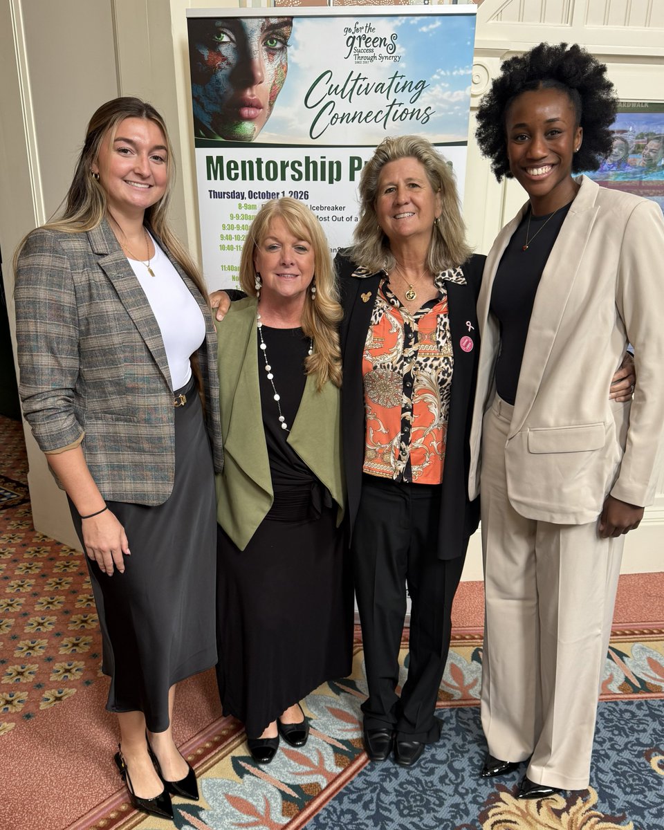Radford_WBB's tweet photo. Cate and Jada had the opportunity to attend Go For The Greens 2026 Women's Business Conference in Orlando!  

The event helps young women in business make connections with corporate leaders. Thank you to WBB alum Cindy Chace '86 for the invite! https://t.co/AJKVlBKYMP