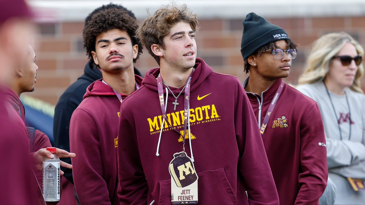 DanOwenMN's tweet photo. Photo Gallery: The #Gophers had a large contingent of recruits on hand to see Minnesota defeat Michigan and win the Little Brown Jug, from 2027 commits to priority targets for 2028 and beyond.

https://t.co/r6p4sXaIEd https://t.co/TQzB5ApL9f