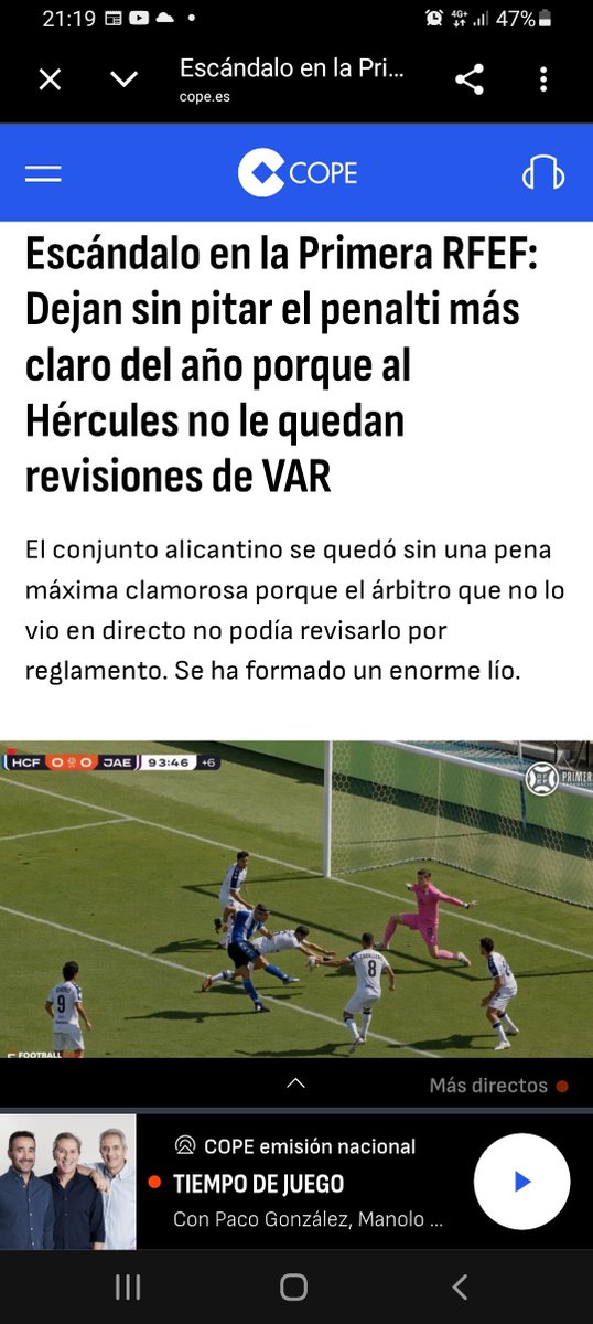 DemetrioLlorens's tweet photo. Hay que tener muy poca vergüenza para ver que un jugador se tira dentro del aera a parar un balón con la mano como  un portero y el arbrito MURCIANO  del encuentro no pita penalti xq no le sale de los huevos ERES UN PUTO SINVERGÜENZA Y NO MERECES LA PROFESIÓN QUE EJERCES https://t.co/MyVHUAQMHs