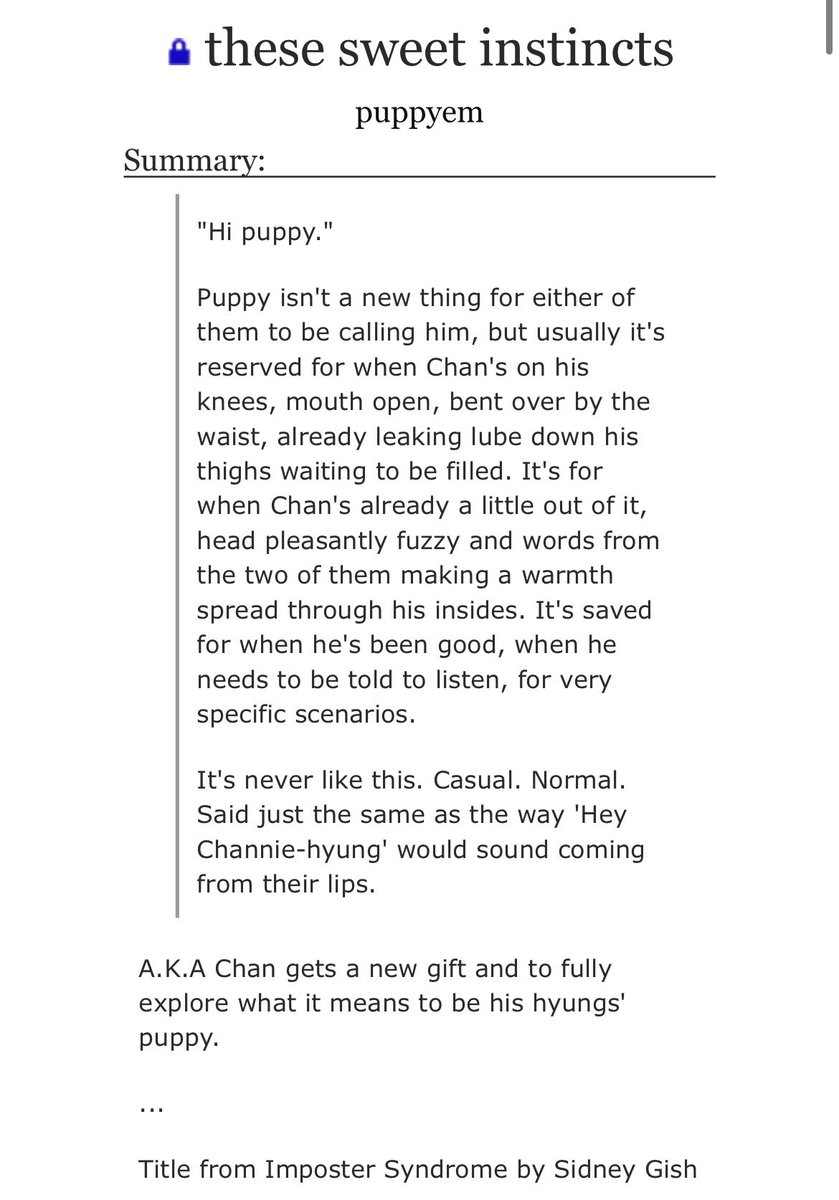 puppyemzz's tweet photo. these sweet instincts 
🦴  jngmnchn
🦴  6k words
🦴  background poly
🦴  chn centric 
🦴  non sexual puppy play 
🦴  chn gets shown how much m!n!n love when he’s their puppy 
https://t.co/a4bFa7ZPMC
tags ⬇️ https://t.co/PGCgAA2rJ8