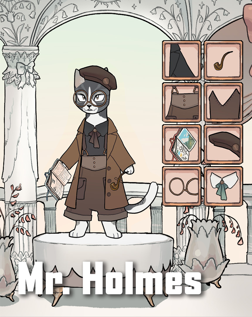goblincatgames's tweet photo. A mysterious detective-inspired look, with the iconic eyeglass and cap. Should we add magnifying glass as the outfit piece?
Theme: Mr. Holmes๐ต๐ปโโ๏ธ
#kittycatcouture #dressupgame #catgame #cozygame https://t.co/Tka7BfsmxK