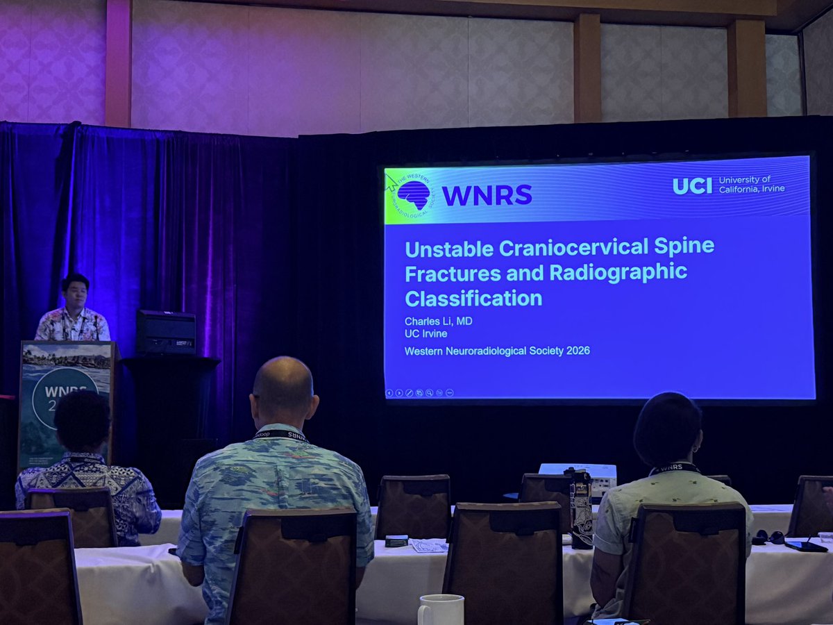 The_ASSR's tweet photo. Unstable craniocervial spine fractures at #WNRS26 with @Charles_Li_MD with a great anatomy review and interesting cases!
@radiology_ninja @KSeifertMD https://t.co/TrPFZwOD5A