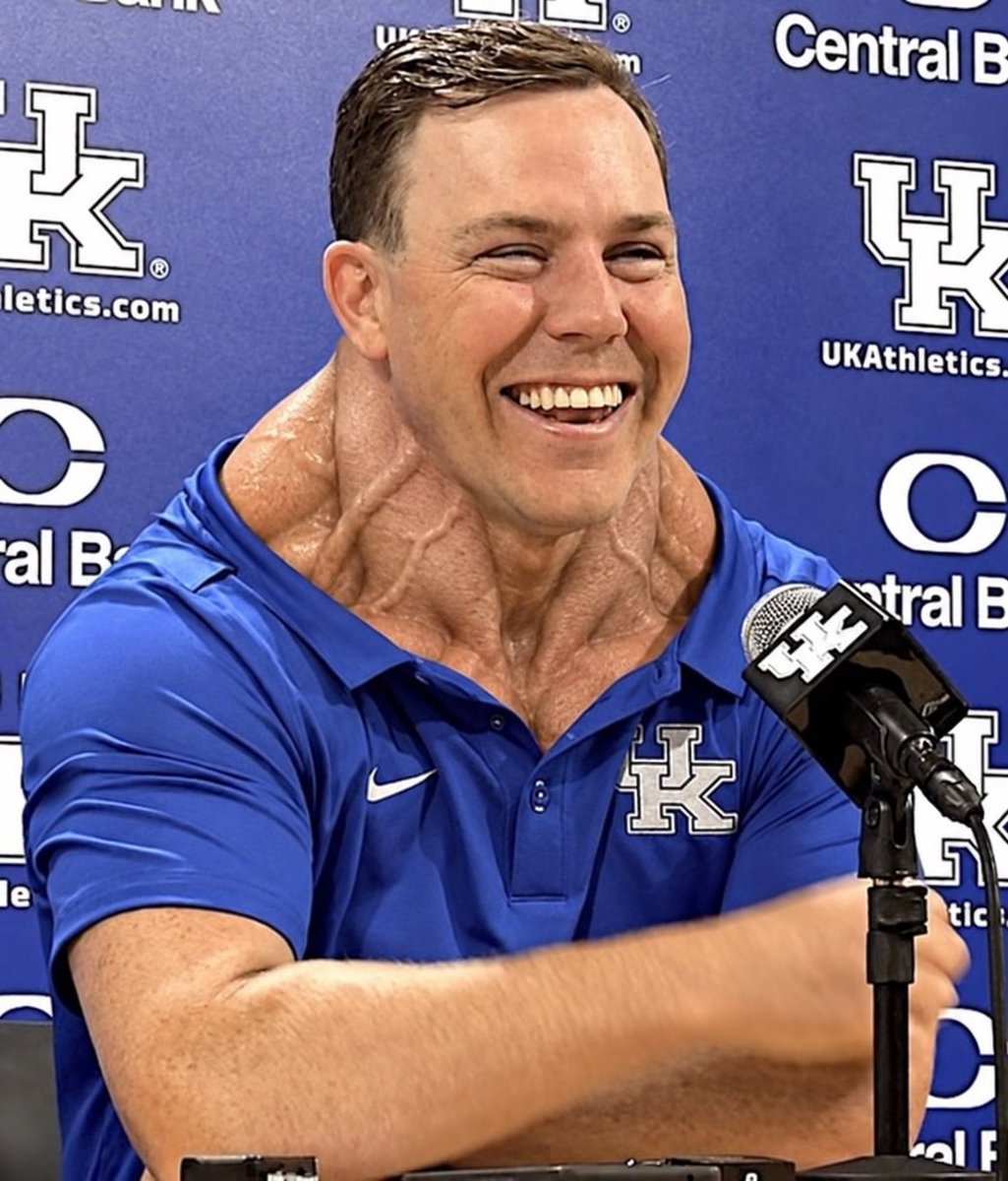 THROATMUSCLES's tweet photo. Will stein and his #THROATMUSCLES will lead Kentucky to the promise land this afternoon in Columbia. Shane Beamer will get dismantled. 38-28 cats. https://t.co/f85YlXdMH8