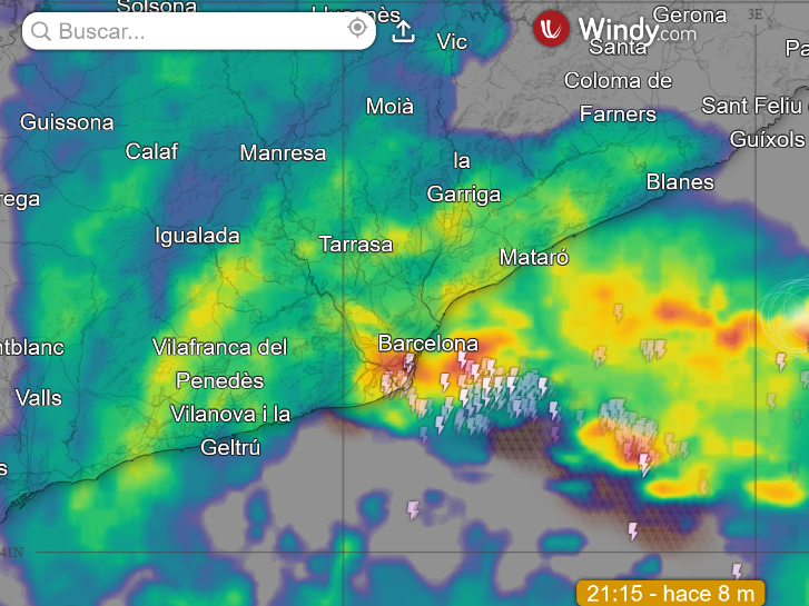 AlesandroSherry's tweet photo. 21:15h #Barcelona & prov. #Cataluña/#Catalunya
Red de #Radares #Meteo UE (#Francia/#España)
+
#Rayos (desde #Satélites #Meteo) https://t.co/zc2h2wedvl