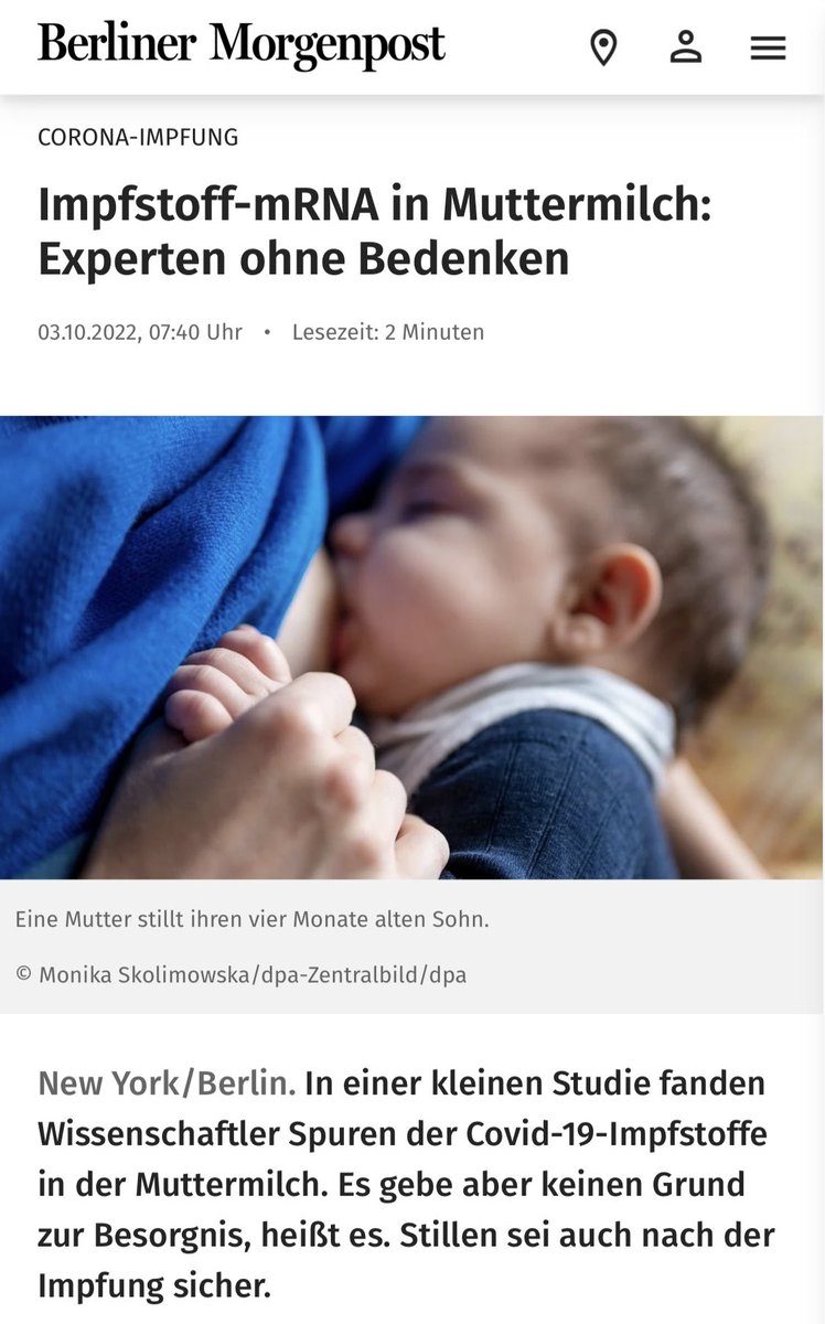 Tom_Bayou's tweet photo. "Impfstoff-mRNA in Muttermilch: Experten ohne Bedenken"

03.10.2022 #RichtigErinnern https://t.co/9IPPSJiRi0