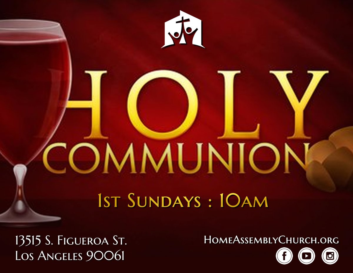 TheHomeAssembly's tweet photo. Tomorrow is Holy Communion Sunday!

Pastor Marcus will minister on the topic, "A Broken Body For A Broken Relationship"

https://t.co/RqefpEhu97 https://t.co/nWBTgEIyNP