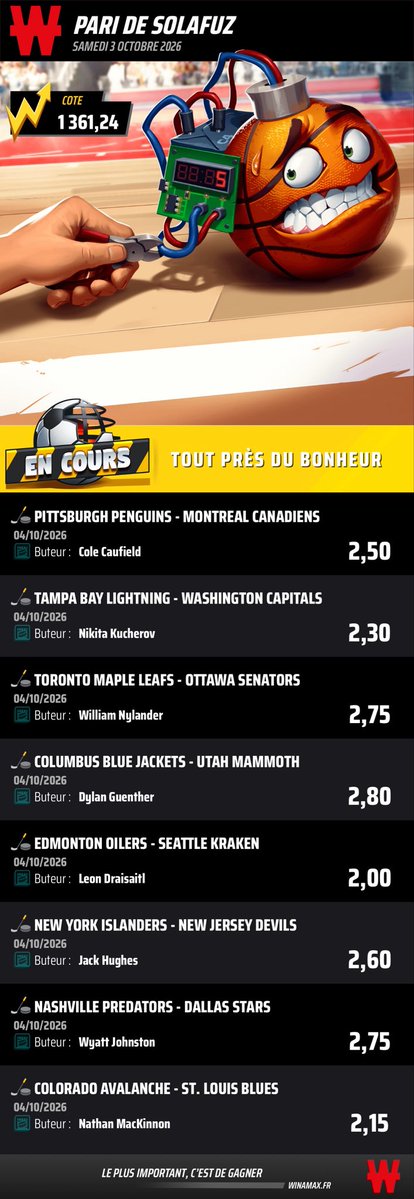 SoLaFuz's tweet photo. 13 matchs ce soir c’est la teuf 🏒

Voilà mes ticket de ce soir ! 📈

Et j’ai mis A.Tuch +2 points en simple 5.40 

Good luck 🍀

1361.24 https://t.co/haqFHT0g0e

243.76 https://t.co/dyZ29ll899

237.68 https://t.co/6wGEGYTBuj

1004.15 https://t.co/flS1gG2MgP

#TeamParieur #NHL #BettingCommunity