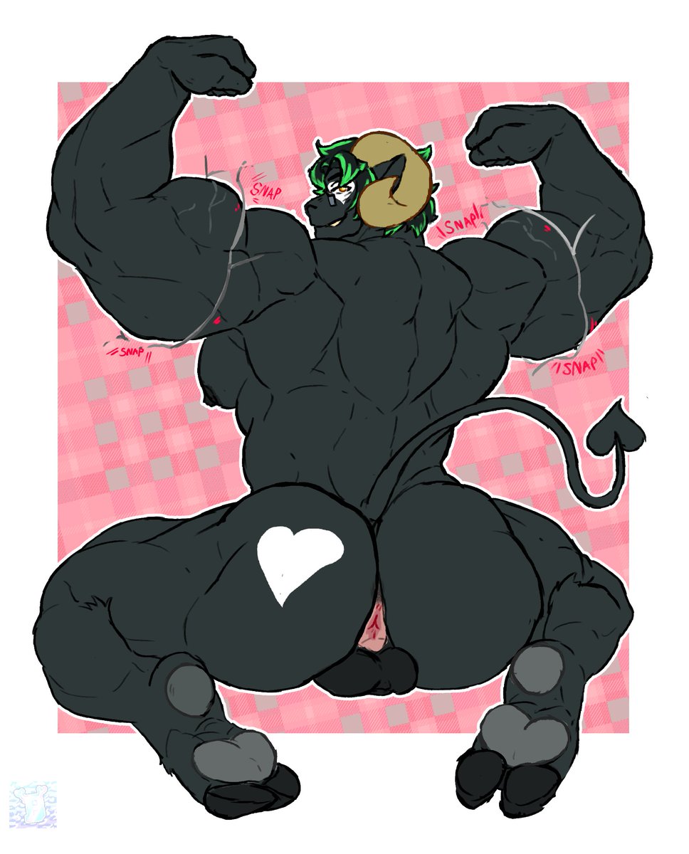 Plush_Antlers's tweet photo. Hey guys! Something a little different this time 👀
@Lennn_AD  commissioned me to draw their sona in a sexy back flex pose hehee  Really fun one to work on, and I’m pretty happy with how those muscles turned out! :>
#bara #muscle #barafurry https://t.co/mGEUtZQsbR