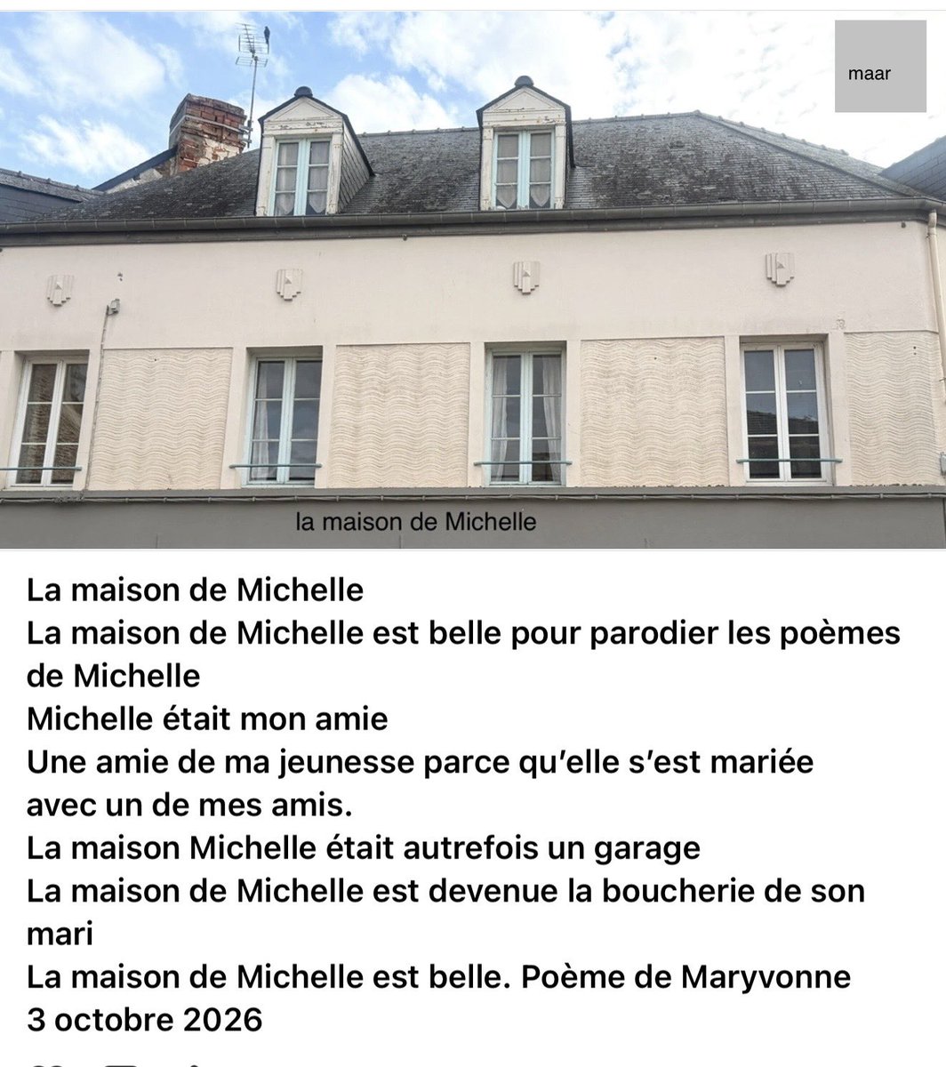 becel_maryvonne's tweet photo. Poème pour mon amie Michelle
#poem #poesie #poeme #poetry #friends #poema #poesia #maison #house #casa #Guer #bzh #poezie 
#micropoesie https://t.co/DPZKQhVT2c