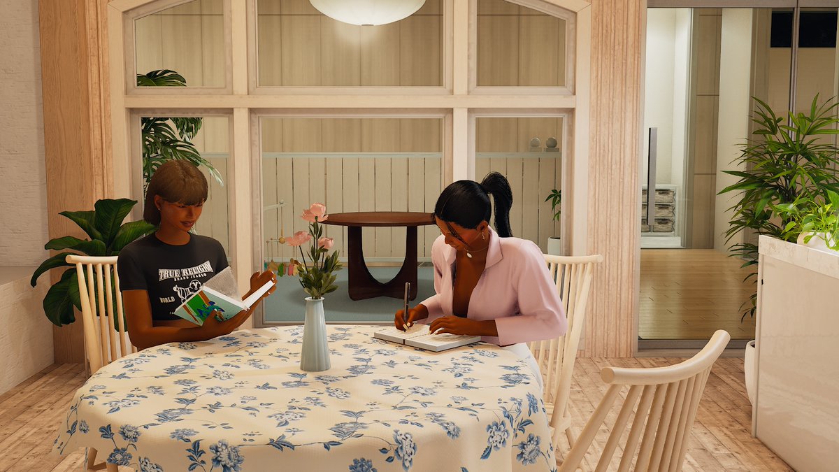 WickedNFine's tweet photo. The new magic mod in inZOI has been so fun to play with. I made my Black Charmed family. Except I made the daughters live with their mom rather than grandma. https://t.co/EeNRqgB8K7