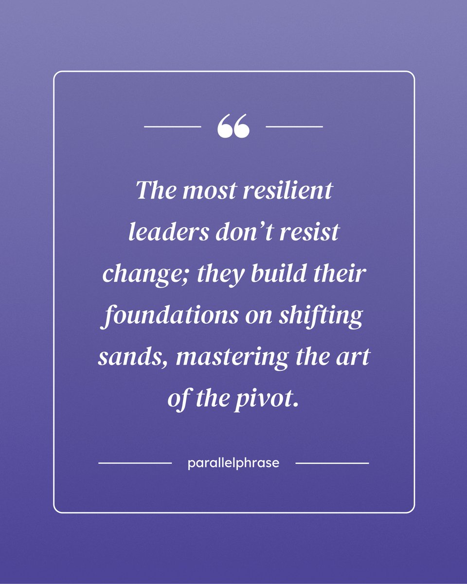 parallelphrase's tweet photo. True adaptability comes from embracing uncertainty rather than fighting it. When circumstances shift, effective leadership requires flexibility and continuous growth.

#leadership #resilience #growthmindset https://t.co/gEzL0XeRzc