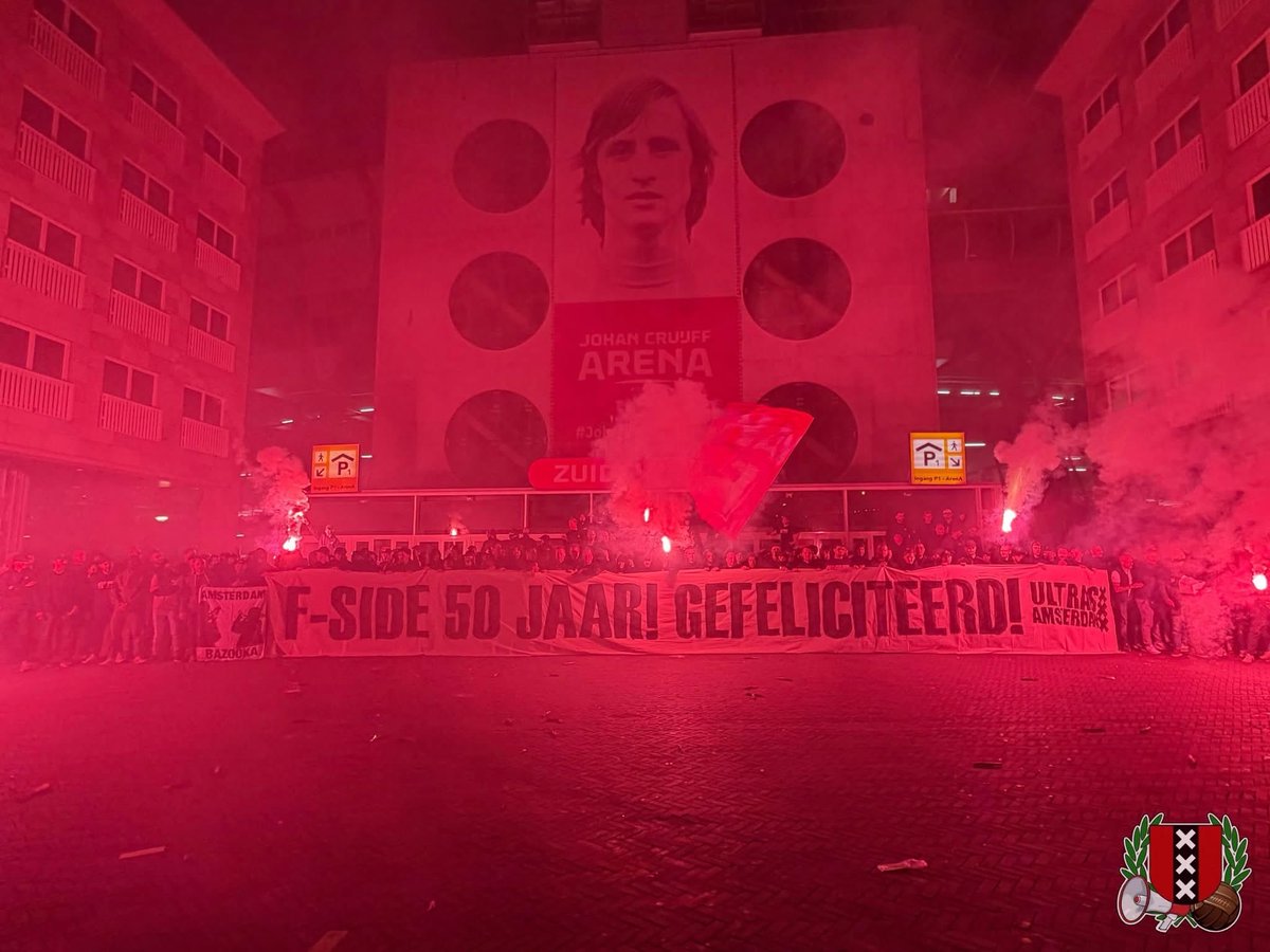 ultrasamsterdam's tweet photo. F-side 50 jaar! Gefeliciteerd!

U☠️A https://t.co/eEnxExjsXV