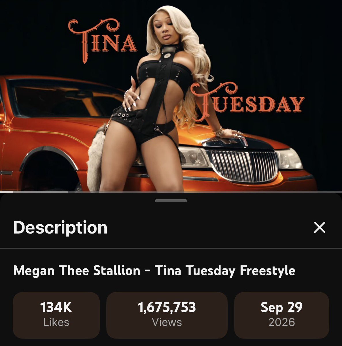 HGPStats's tweet photo. ‘Tina Tuesday Freestyle’ has surpassed ‘Like A G6 Frestyle’ in total likes and views on YouTube in less than a week!

#TinaTuesday ❤️‍🔥 https://t.co/BDMN506Caz